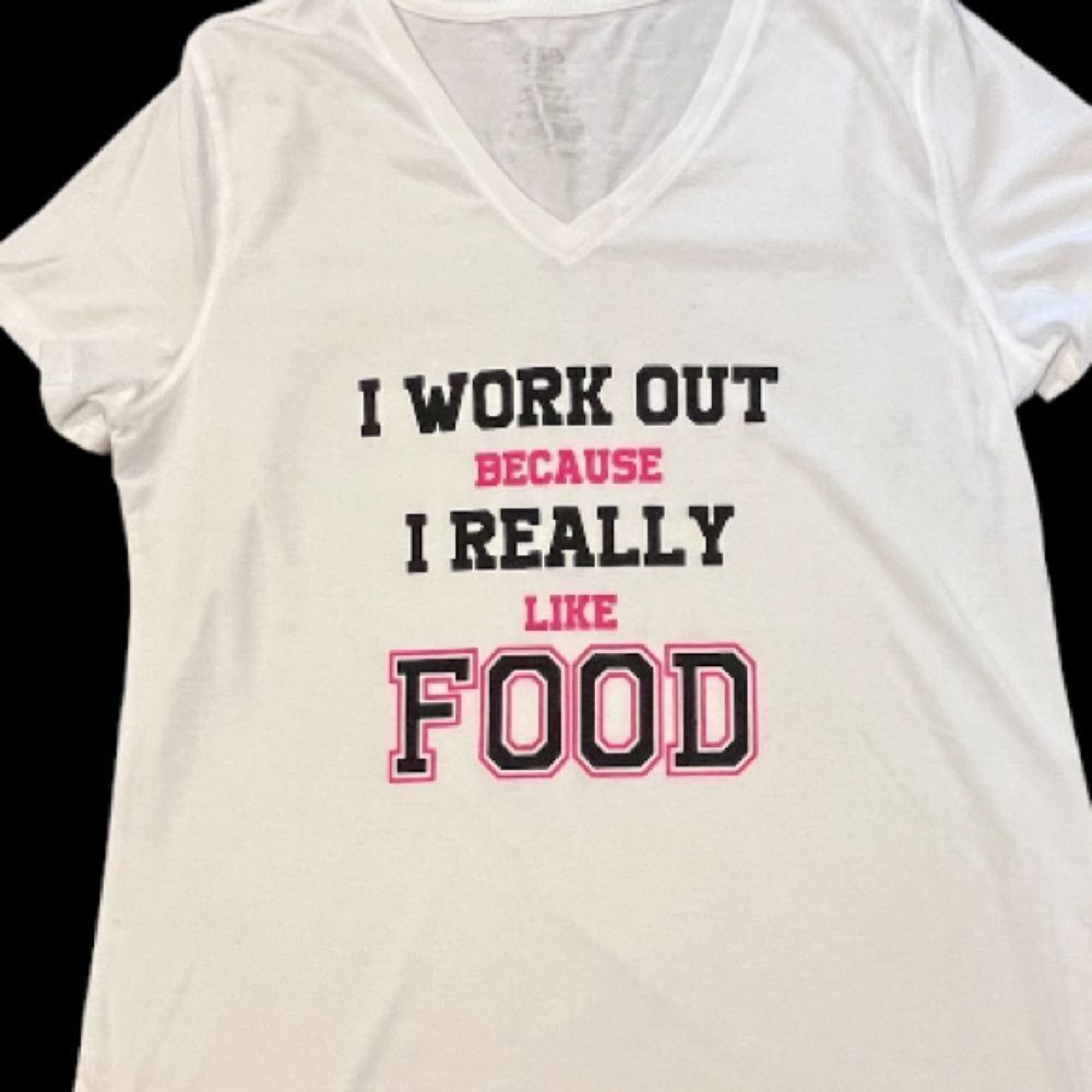 Women’s T Shirt  Funny T Shirt Women Size Large Workout Shirt - Picture 2 of 4